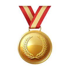gold medal with ribbon