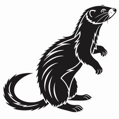 ferret silhouette black vector