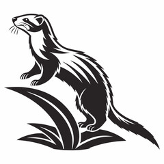 ferret silhouette black vector