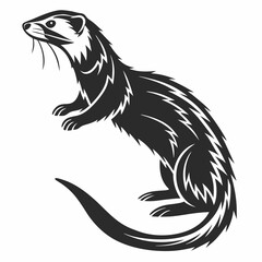 ferret silhouette black vector