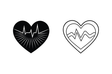 Heart Rate Monitor Icons Healthcare, Medical, Cardiology, Pulse, Health