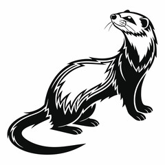 ferret silhouette black vector