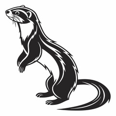 ferret silhouette black vector