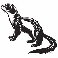 ferret silhouette black vector