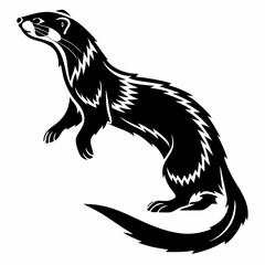 ferret silhouette black vector