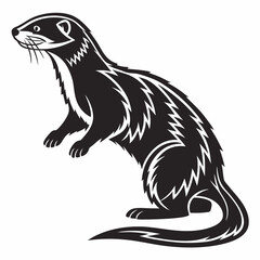 ferret silhouette black vector