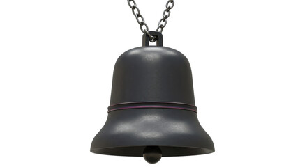 Isolated Hanging Metal Bell with Chain
