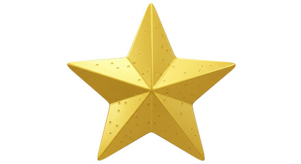 Isolated Golden Star with Textured Surface