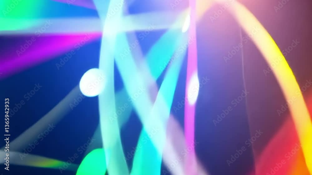 Poster abstract light patterns: a vibrant explosion of light and color, featuring dynamic beams that inters