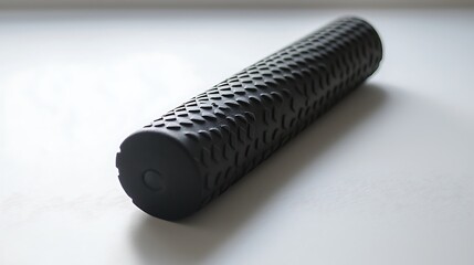 A black rubber tube with a black handle
