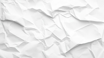 Obraz premium White crumpled paper texture with creases and wrinkles