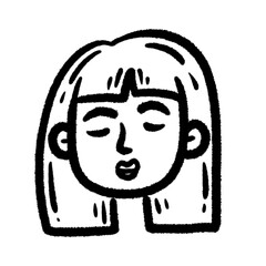 gentle women and girl people png cartoon cute line handwrite doodle art decorate element