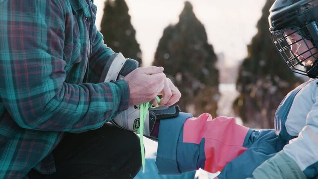 Lacing up skates at the ODR