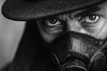 Fototapeta premium Generative AI Representation of Pandemic Precautions and Protective Mask During Outbreak