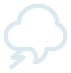  Outline speech bubble sign in shape of cloud with lightning
