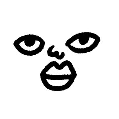 face eye nose mouth png cartoon cute line handwrite doodle art decorate element