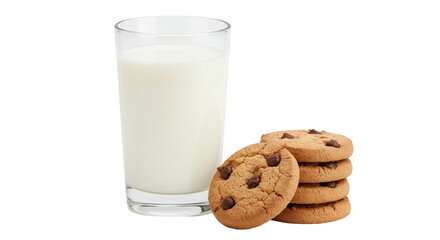 Isolated Cookies and Milk