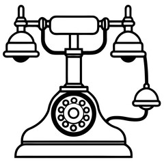 retro telephone isolated on white