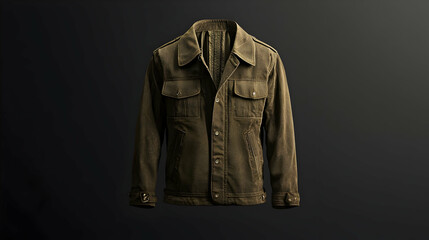 Naklejka premium Dark Brown Men's Jacket Studio Shot