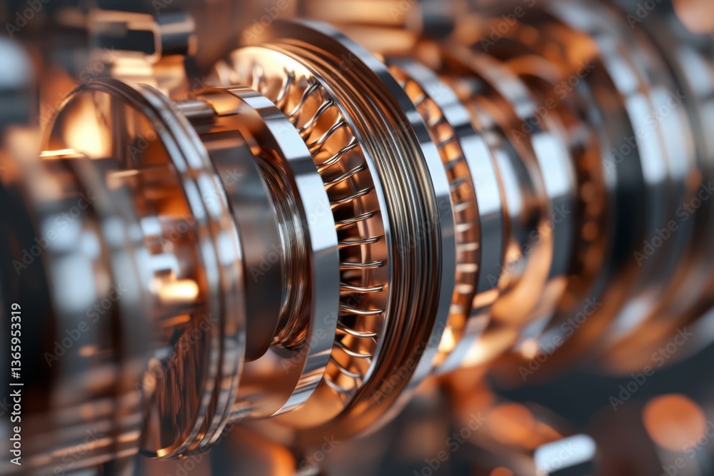 Poster complex mechanical components showcase intricate engineering design in a close-up view