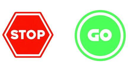 Stop and Go Traffic Signs – Red and Green Road Symbols for Safety