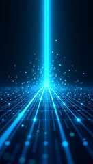 Obraz premium Converging Blue Light Data Streams