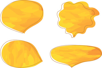 orange colorful abstract speech bubbles set