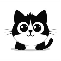 Obraz premium black and white cat