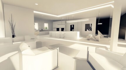 An AI powered virtual interior designer helping users create personalized home decor by suggesting furniture layouts and color schemes, Interior design technology style, photo of