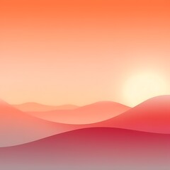Fototapeta premium Sunset Over Soft Pink and Orange Mountains
