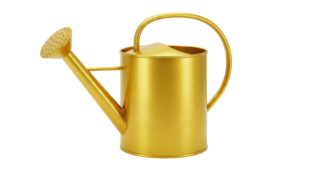 Isolated Golden Watering Can