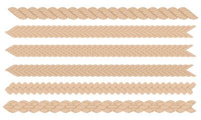 rope pattern set vector illustration isolated on white background. © Zhee-Graphic