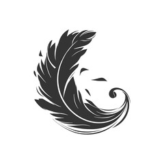 Elegant Feather in Abstract Swirl