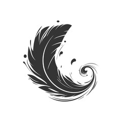 Elegant Feather in Abstract Swirl