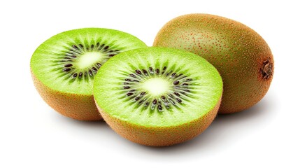 Freshly cut kiwi fruit display food photography minimalist style close-up view