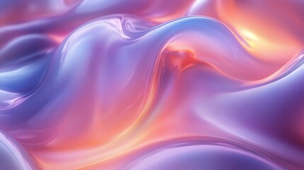 Fototapeta premium Abstract Colorful Fluid Waves in Soft Pastel Tones and Light Effects