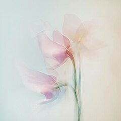 Soft pastel floral blur captures dreamy motion of graceful blooms