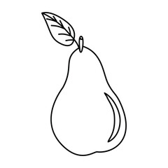 Doodle illustration of a pear. Isolated, on a white background