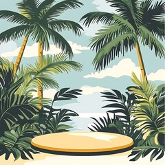 Obraz premium Tropical Palm Display Stand.