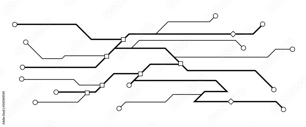 Aufkleber vectors white abstract geometric dots and lines connection circuit concept. hi tech digital connect,
