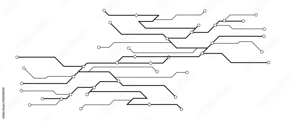Aufkleber vectors white abstract geometric dots and lines connection circuit concept. hi tech digital connect,