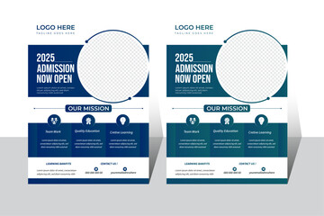 kids school admission flyer template. Flyer brochure cover template for Kids back to school education admission layout design. Creative and modern kids admission education poster, brochure