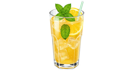 Isolated Lemonade with Ice and Mint