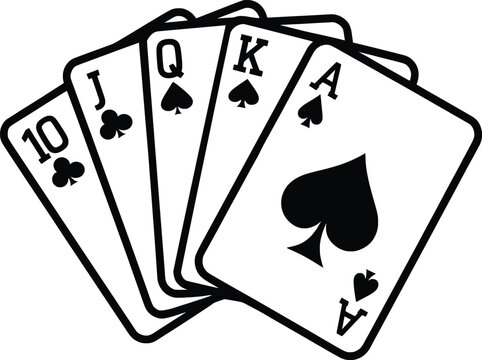 recommend clip art:  Royal Flush Playing Cards Vector, Casino Poker Hand Illustration.