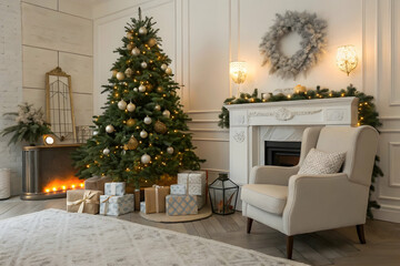 christmas tree with fireplace