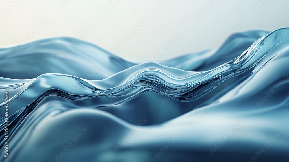 Poster clear blue water surface creating gentle waves in slow motion
