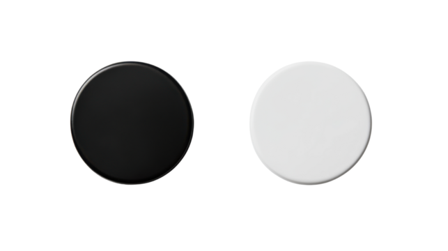 black and white round shape on transparant background 