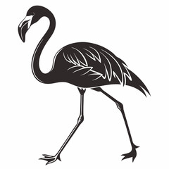 flamingo silhouette black vector