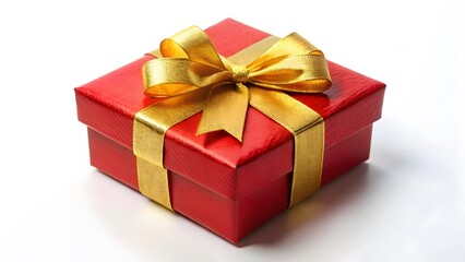 Obraz premium Red Gift Box with Gold Ribbon