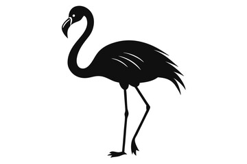 flamingo silhouette black vector